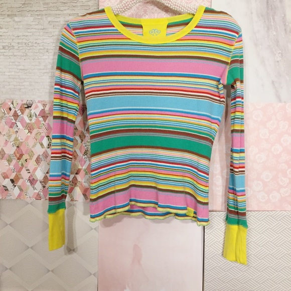 Victoria's Secret Sweaters - Victoria’s Secret 🌈 | Vintage Striped Rainbow Top